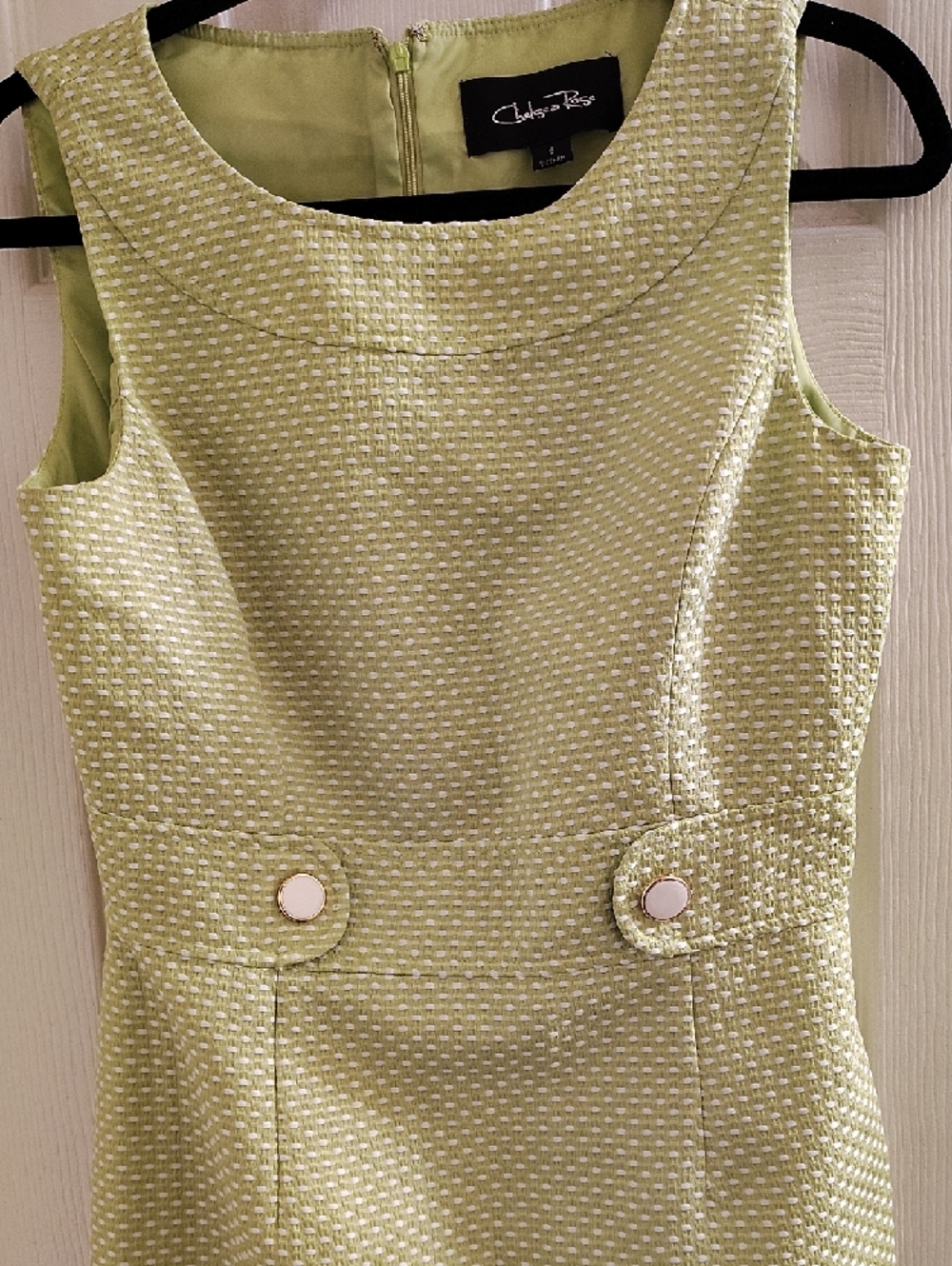 Chico's Lime Textured Sleeveless Midi Sheath Dress - Picture 4 of 11